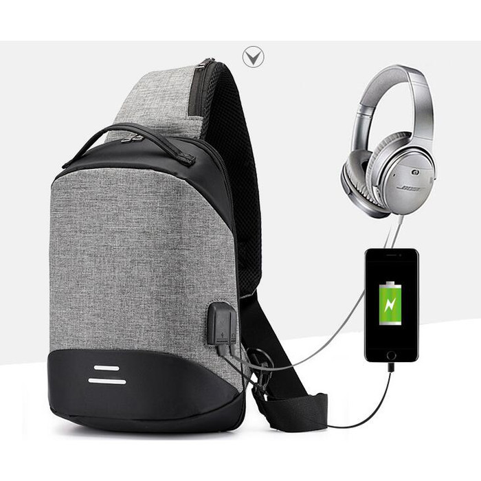 Tas Selempang Pria  Diego - Abu-abu Muda