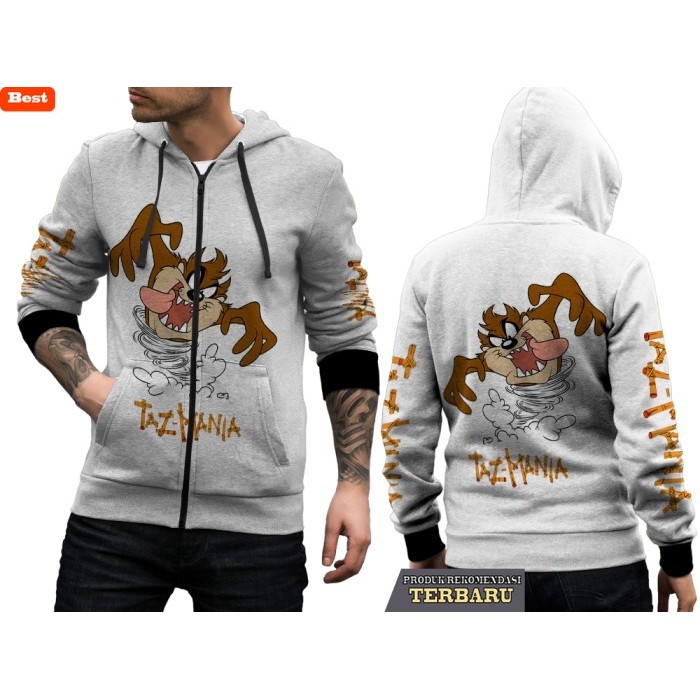 hoodie pria keren Jaket Sweater Hoodie Pria TAZMANIA. Fullprinting Termurah - ZIPPER, S
