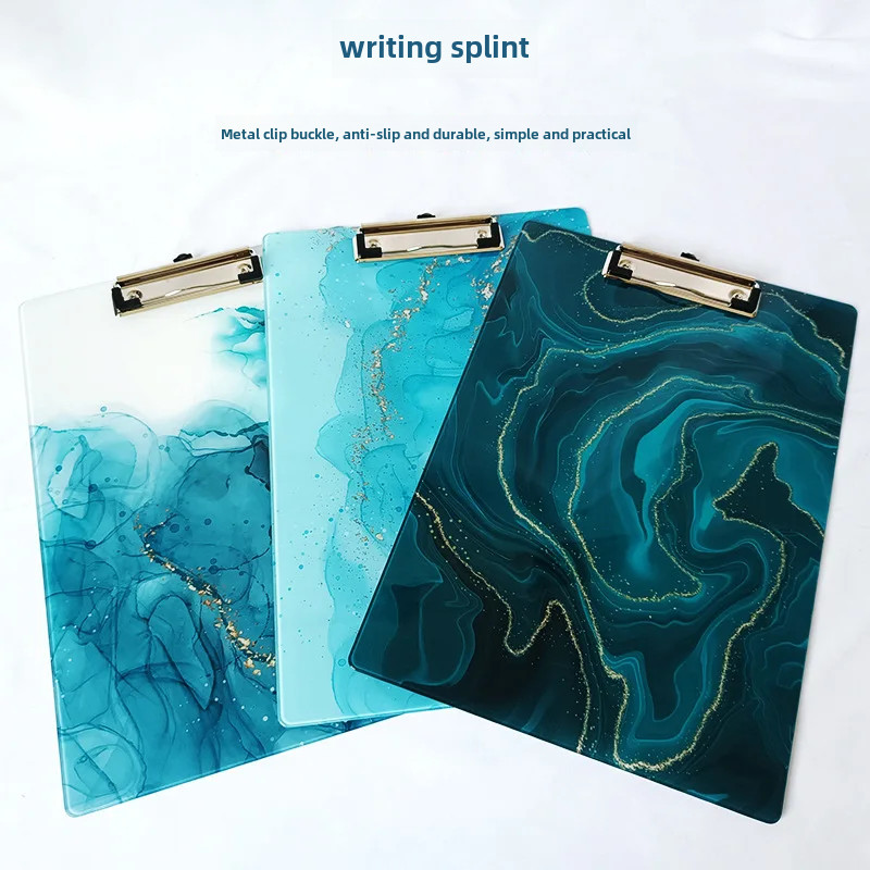 

Artistic Stamping Series Ps Plastic File Folder A4 Board Clip Writing Clip Paper Test Paper Resource Multi-functional Pad Board