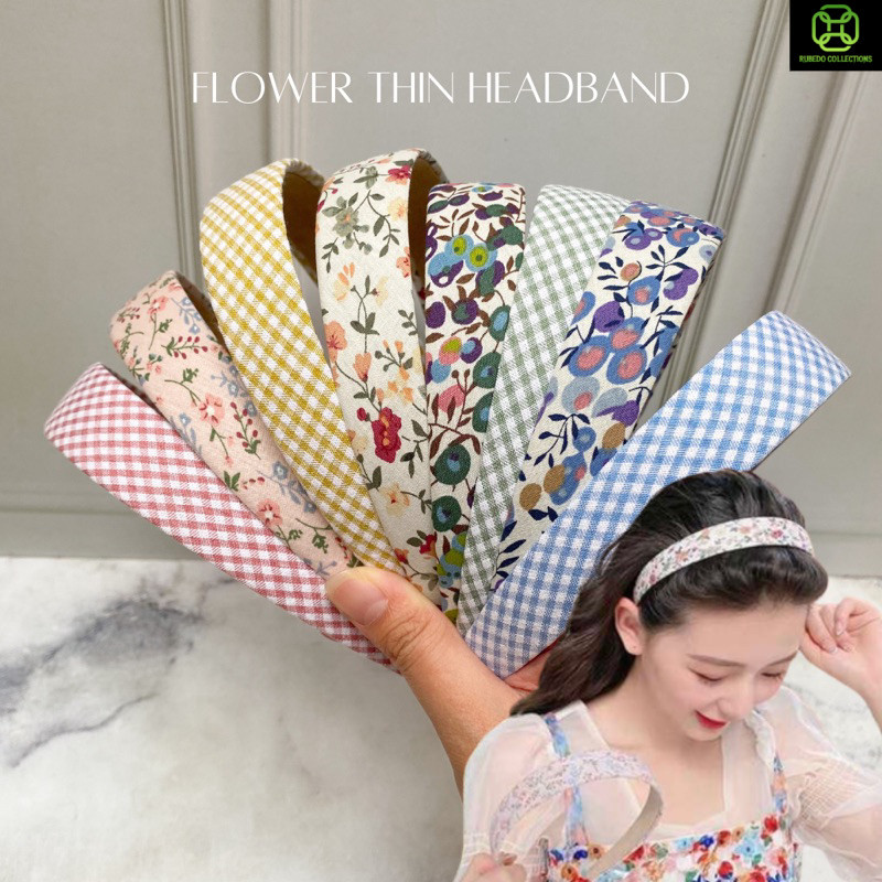 Bando bunga wanita vintage coquette korean premium cewek korea estetik floral fairy cottagecore bond