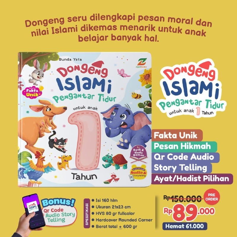 Dongeng Islami Pengantar Tidur Untuk Anak 1 Tahun | Buku Anak