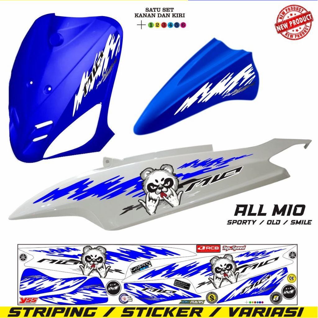 POLET MOTIF VARIASI MOTOR MIO OLD MIO SMILE MOTIF PANDA STIKER