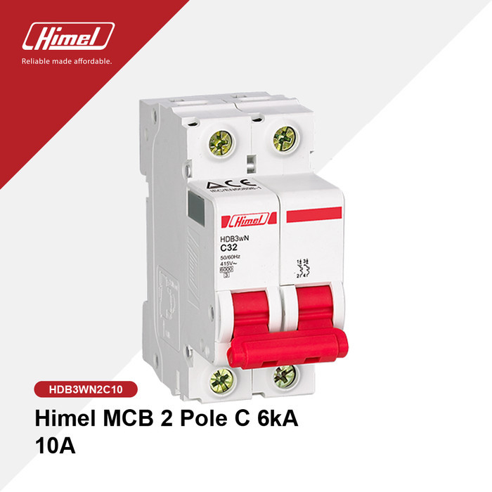 Alat Listrik Himel MCB 2 Pole C 6kA 10A Garansi Terbaik