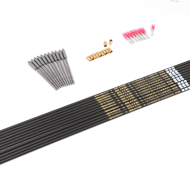 6/12pcs Pandarus ELITE ID3.2mm  X10 Carbon Aluminum Arrow Shaft NOT Included Arrow Vanes Spine350-10