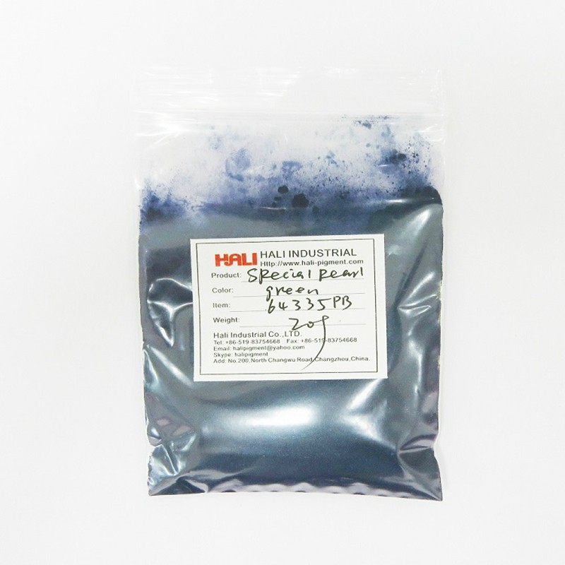

Special pearl pigment pearlescent pigment color:green item:64335PB net weight: 20 gram.