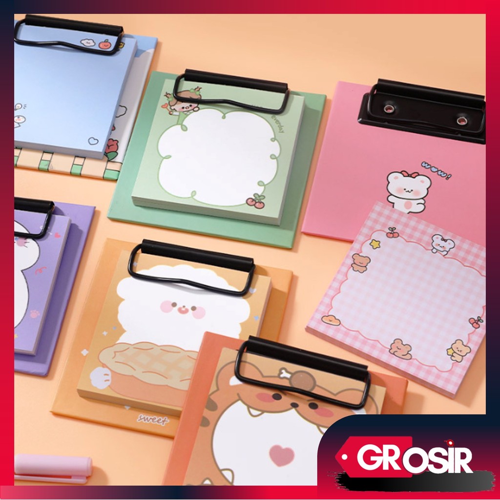 

Grosir - S6372 Sticky Notes Free Clipboard / Memo Pad Karakter Lucu / Catatan Klip Papan Kreatif / Aesthetic Clipboard Sticky Notes