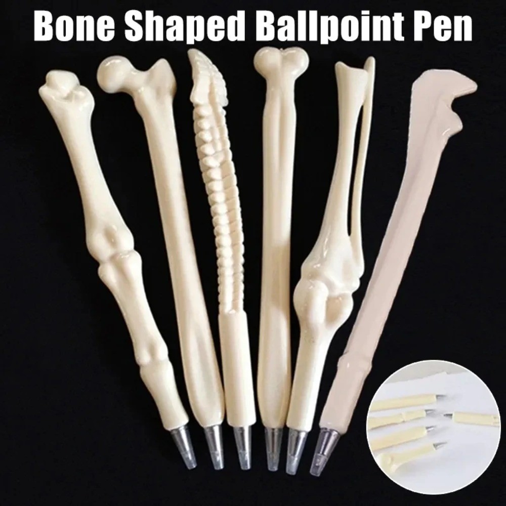 

Creative Bone Shape Ballpoint Pens Finger Pen Stationery for Nurse Doctor Office Writing Student Realistic Halloween Crazy Gift