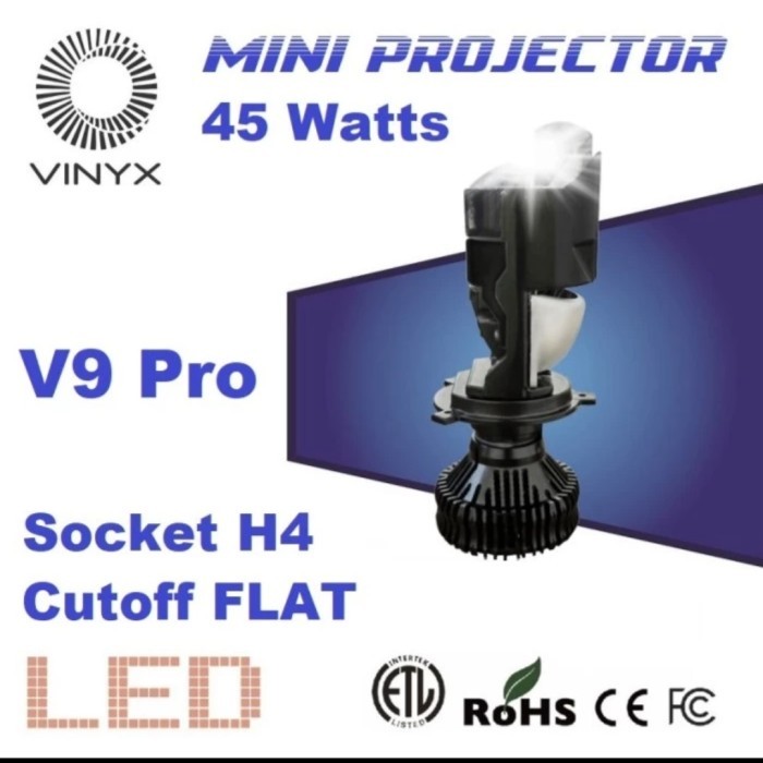 Lampu LED V9 vinyx H4 mini Lens Projector 36 Watt
