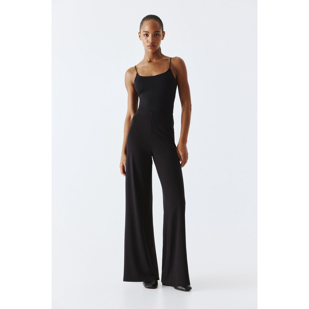 H&M Wanita Wide Jersey Trousers