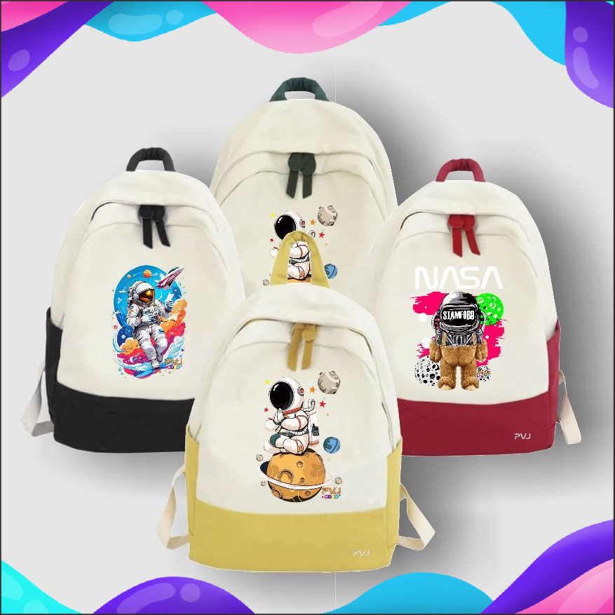 DNR Tas Ransel Anak Backpack Casual Big Astronomy NASA Unisex Fashion Kids 24 A1