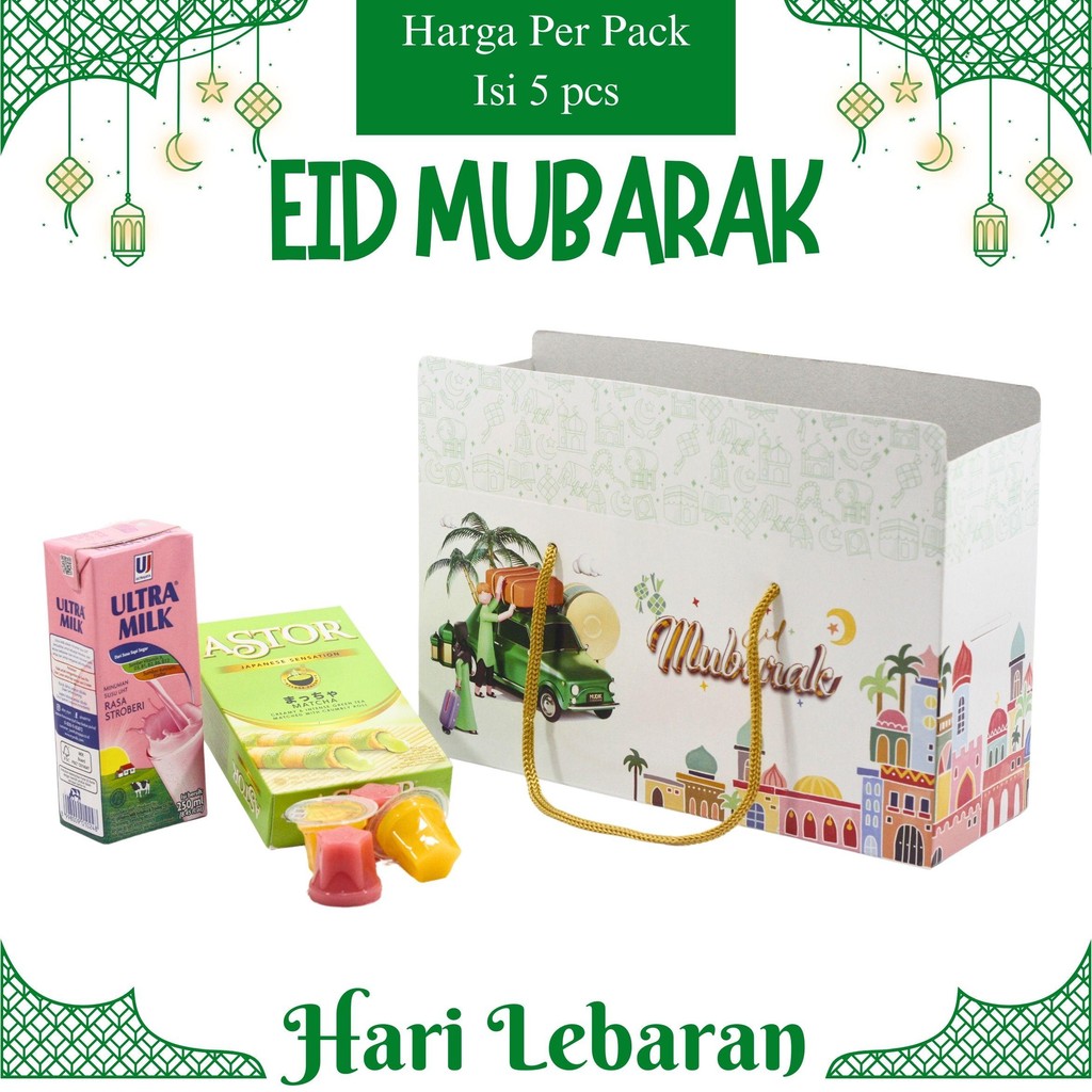 

[ 5 PCS ] Paper Bag Edisi Lebaran Tas Kertas Paperbag Kantong Box Packaging Jar Multifungsi toples 1 set