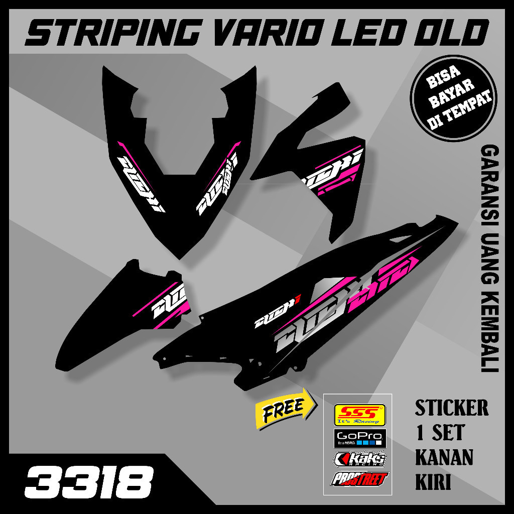 STRIPING STIKER LIS DECAL VARIO LED OLD 125 150 2015 2016 2017 2018 CLICK TRANSPARAN SEMI FULL BODY
