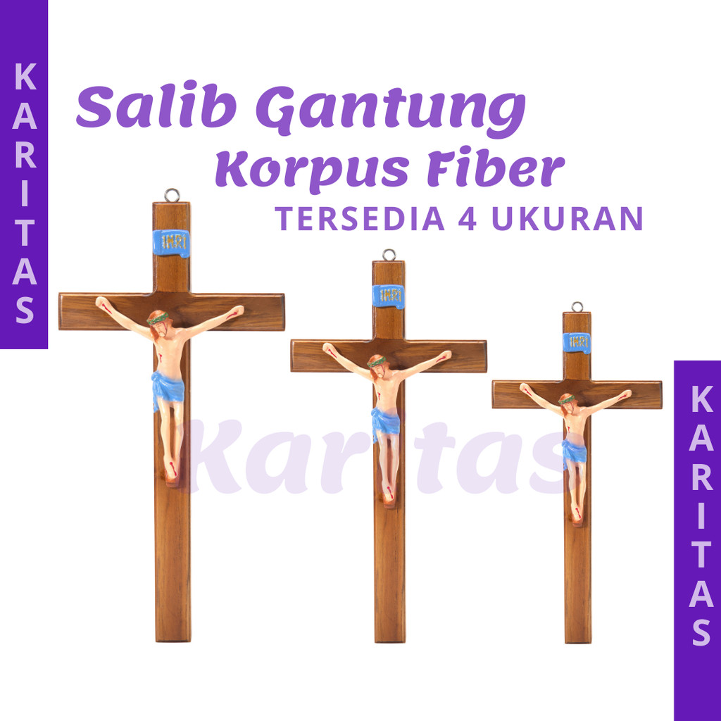 SALIB GANTUNG KORPUS FIBER / SALIB KATOLIK / SALIB DINDING KATOLIK