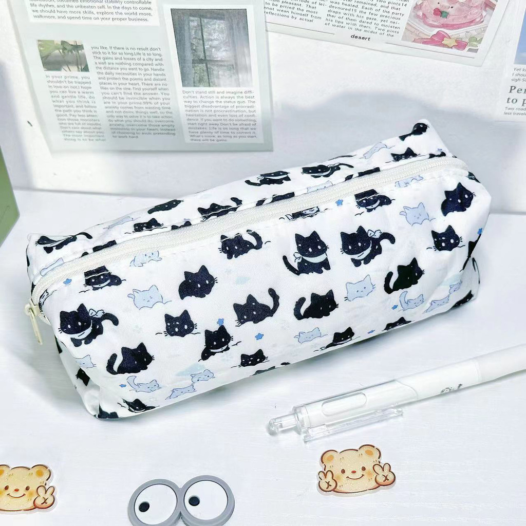 

1pcs Cute Cat Pencil Case Bag Pouch Teach Gift Gadget Bag Storage Makeup Case Bag Cosmetics Bag Stationary