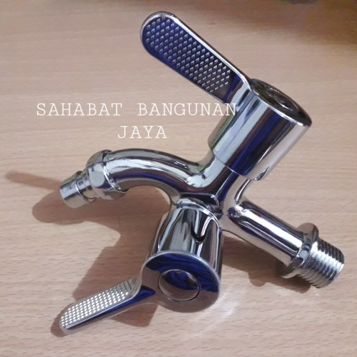 KERAN/KRAN CABANG DOBEL/KRAN SHOWER MANDI CHROME ENGKOL JUMBO
