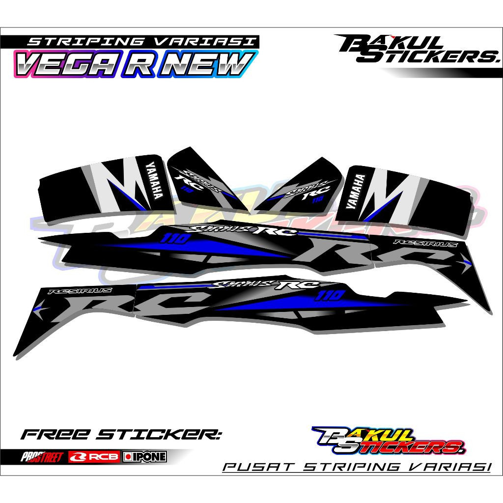 Striping Variasi Yamaha VEGA R New SIRIUS RC 110 / Sticker List Variasi Motor VEGA R New