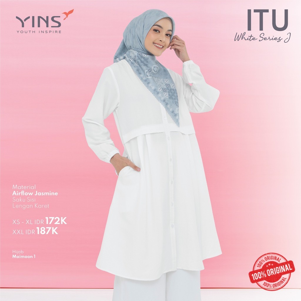 ITU White Series J YOUTH INSPIRE | Baju Atasan Warna Putih Bahan Lembut  Nibras