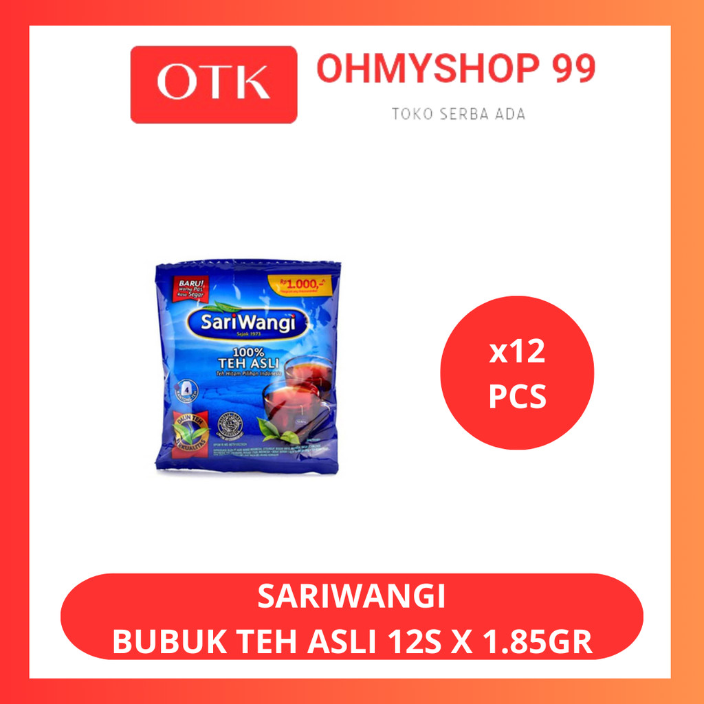 

SARIWANGI Bubuk Teh Asli Celup 12 Sachet - 4sx1.85gr