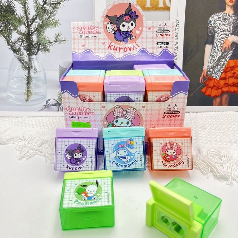 

24pcs Sanrio Kuromi Double Hole Pencil Sharpener for Students Cute Lilo Pencil Sharpener Children's Pencil Sharpener Stationery