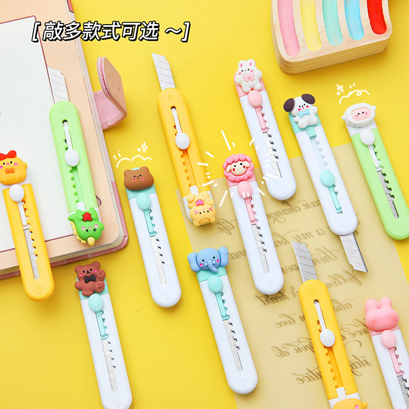 

Kawaii Utility Knife Mini Cute Cartoon Letter Open Small Kawaii Box Cutter Portable Stationery Knife Office Accessories Student