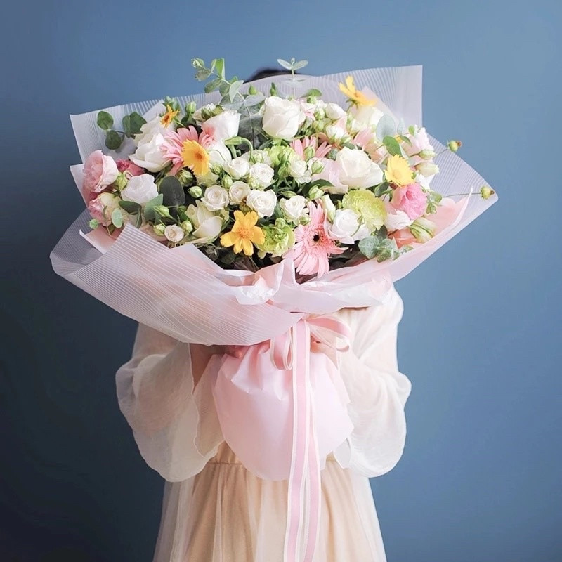 

20 LEMBAR Kertas Buket Bunga List Gold Flower Wrapping Paper Cellophane Bouquet Florist KB117