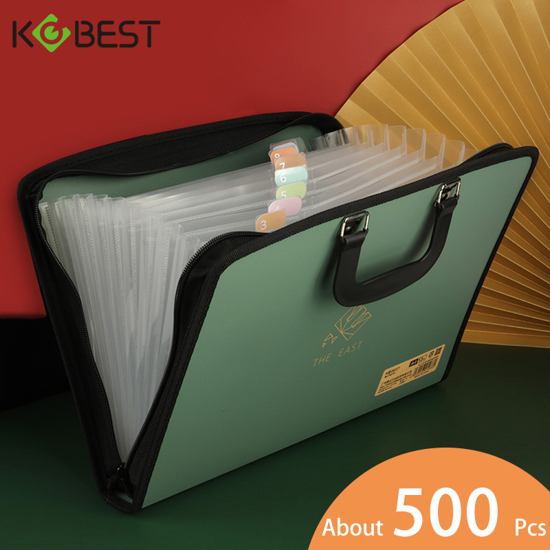

New 13 Grids A4 File Folder Multi-Layer Expanding Thickening Document Storage Bag For Office School Stationery