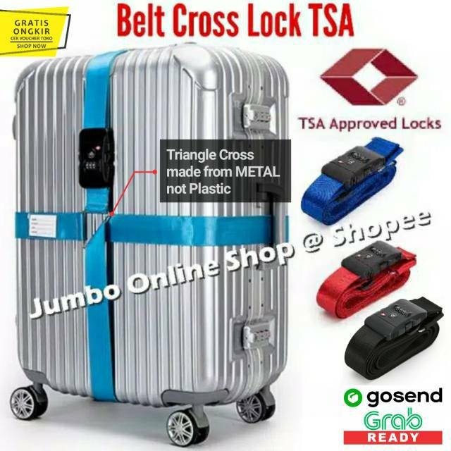BELT CROSS LOCK TSA / Pengikat Koper TSA / Sabuk Koper TSA CROSS LOCK