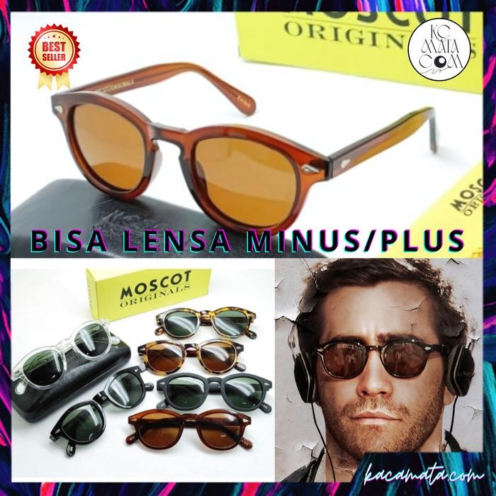 Kacamata Frame Moscot Lemtosh Polarized Anti Silau Coklat/Brown Pria Wanita Bisa Lensa Minus/Plus/Cy