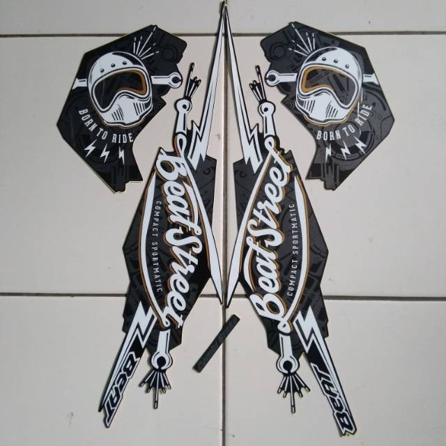 stiker striping honda beat street 2017 hitam