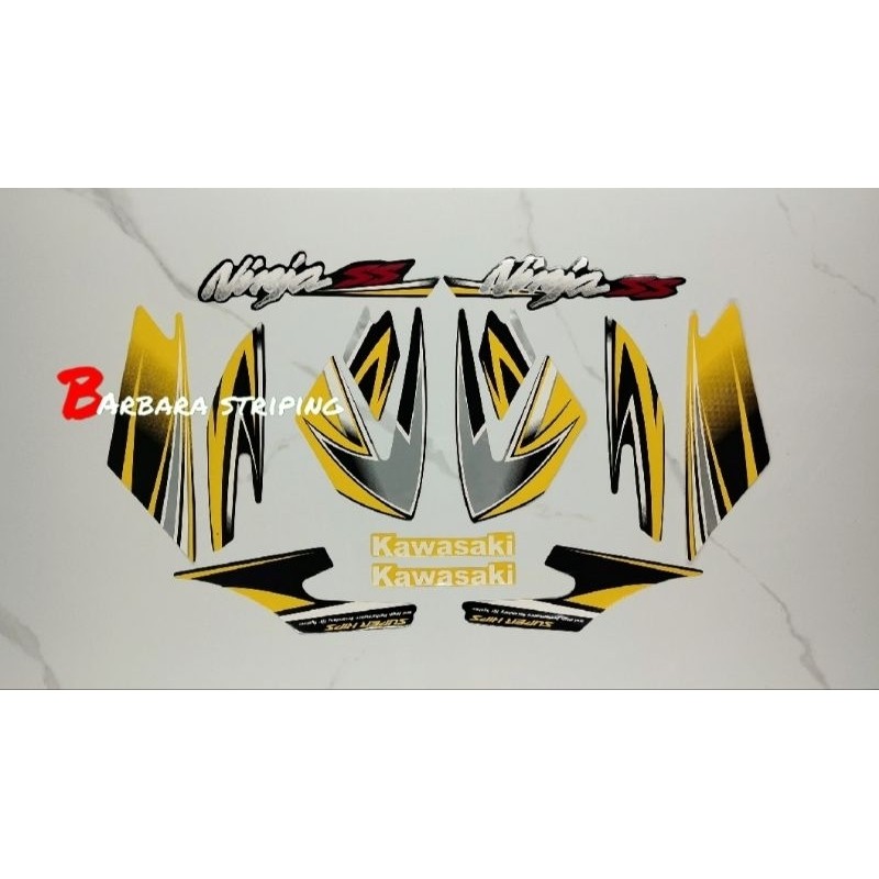 Striping sticker Ninja SS Kuning tahun 2010 (METALIK)