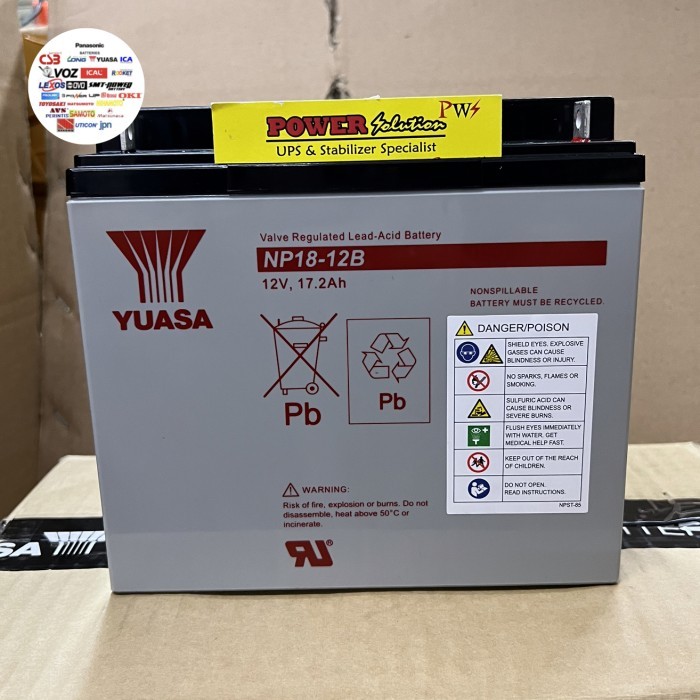 Aki Yuasa NP18-12B Yuasa battery 12v 17,2Ah, Aki Ups Yuasa 12v 17,2Ah - UNIT