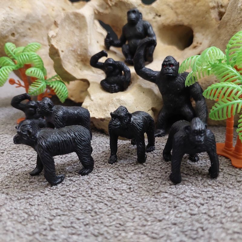 KStore mainan miniatur monyet kingkong gorila skala 1/87 rail king - MONYET KARET murah