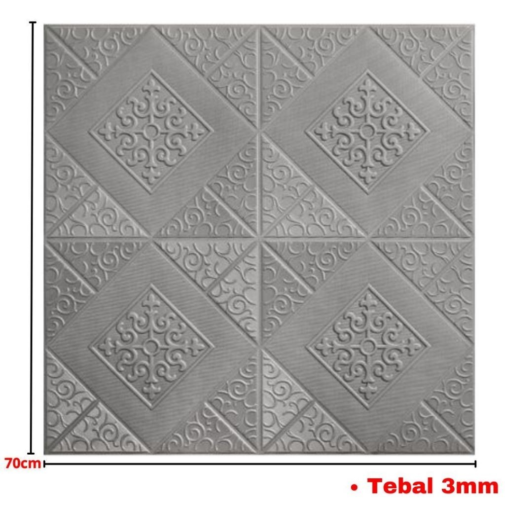 MRC Wallpaper 3D Foam Motif Batik Sultan 70 x 70Cm Tebal 6mm Sticker Wallborder Dinding 3D Motif Kot