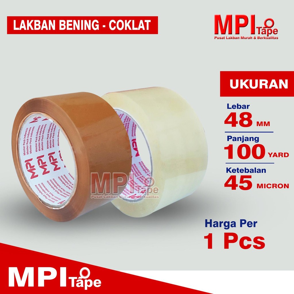 

Lakban Bening - Cokelat 48 mm x 100 Yard - Lakban Packing - MPI