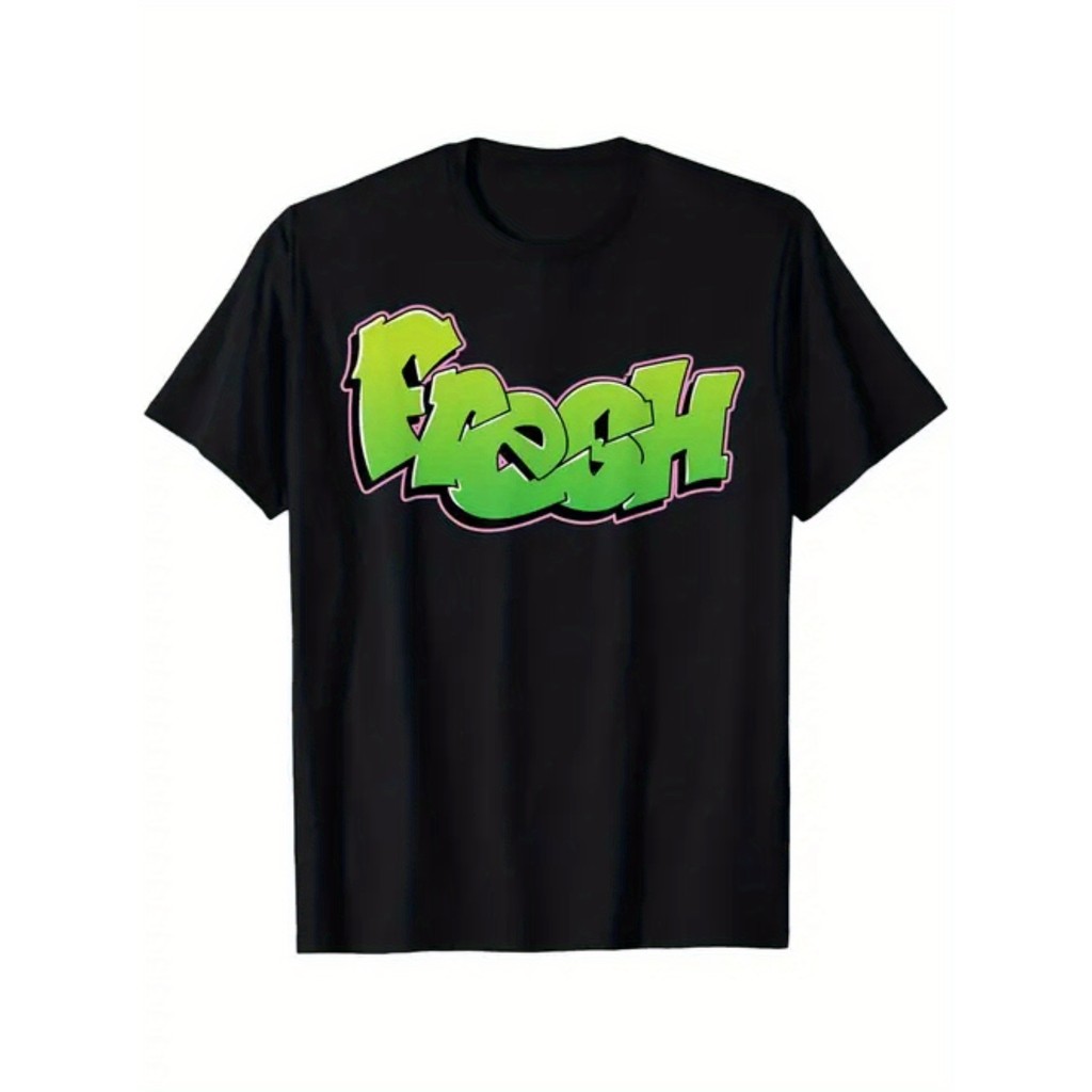 Kaos Pria Hitam Katun Grafiti Segar Baju Anak Jalanan Kaos Distro Pria Keren Kaos Grafiti Keren Kaos