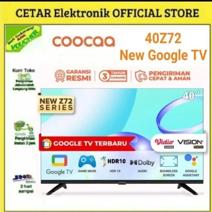 COOCAA LED 40 inch Smart TV 40S5G Android TV - TANPA PENGAMAN