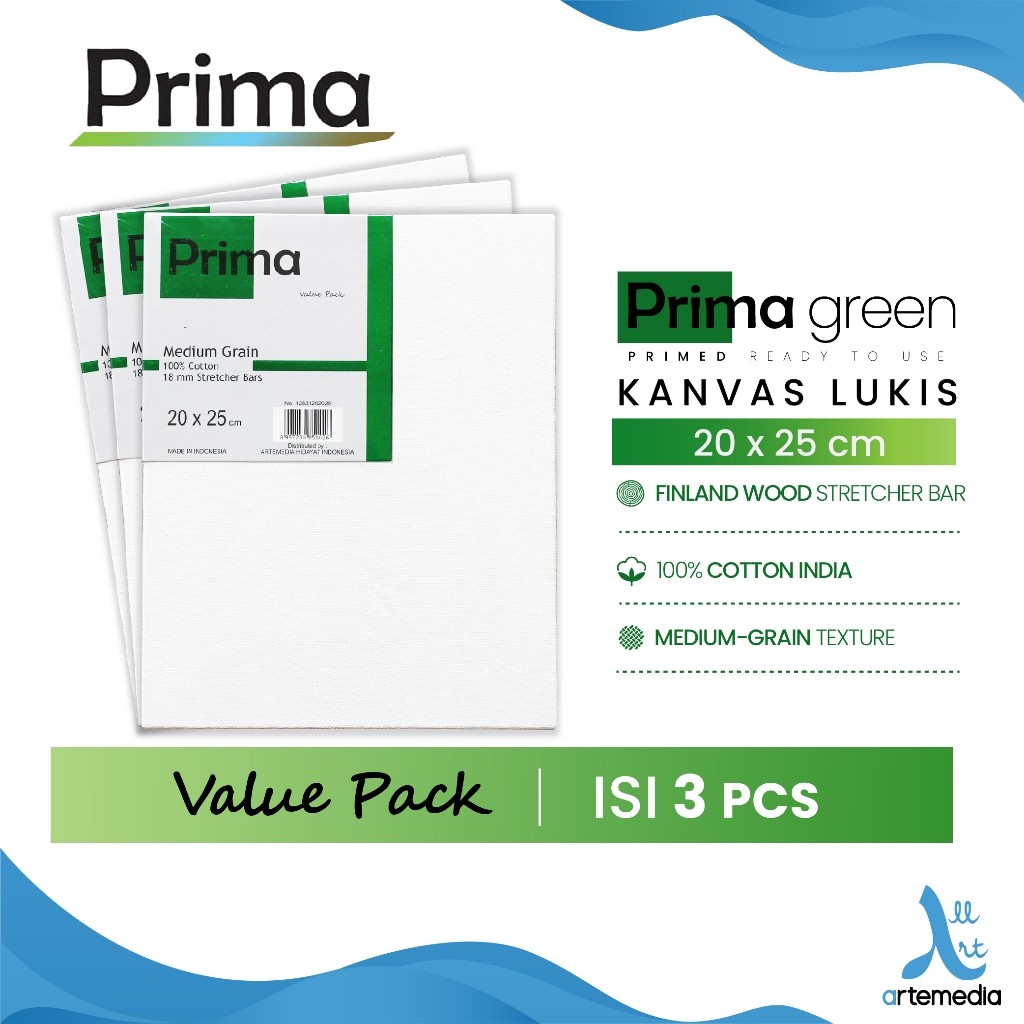

Gramedia Surabaya - Prima Green 20x25cm Value Set Cotton Canvas SET 3