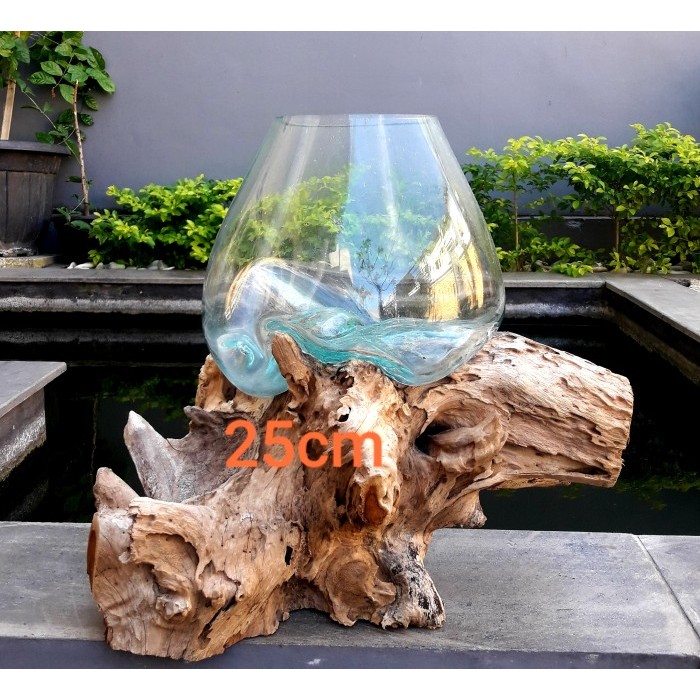 Glass on wood jumbo/aquascape/terarium/pot/aquarium cupang/kaca tiup