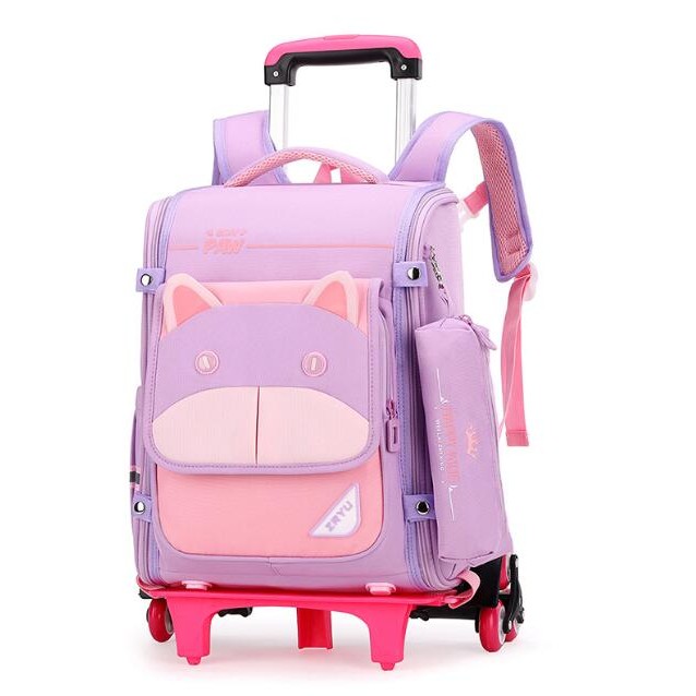 School Trolley Bag For Girls Rolling backpack For boys Orthopec School wheeled Backpack Bag School B
