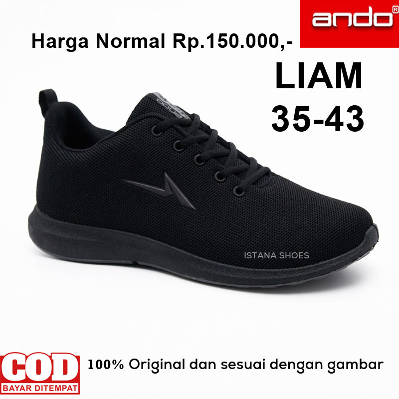 Sepatu Anak Keren Kekinian Sekolah Murah / Sepatu Sekolah Model Terbaru ANDO LIAM Hitam Anak Laki La