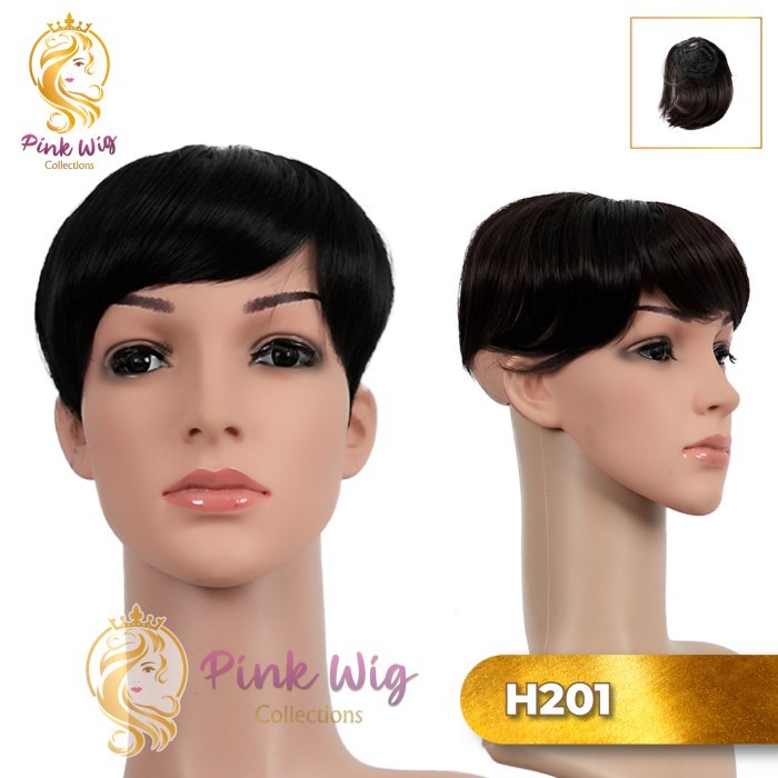Hair topper for women + Pink Wig + H 021 - Hitam
