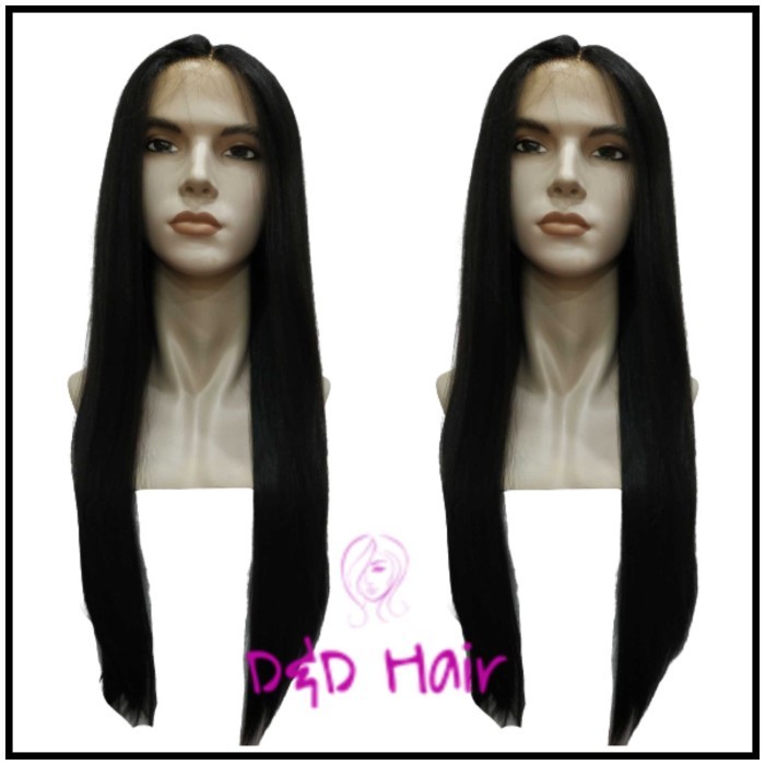 Wig Rambut - Wig Pria - Front Lace Wig - D&D0036 - Black - Wig Cowok