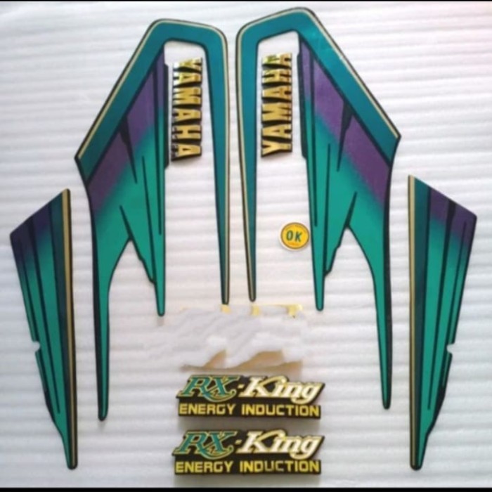 STRIPING STIKER BODY YAMAHA RX KING OLD 1995 HIJAU SET EMBLEM