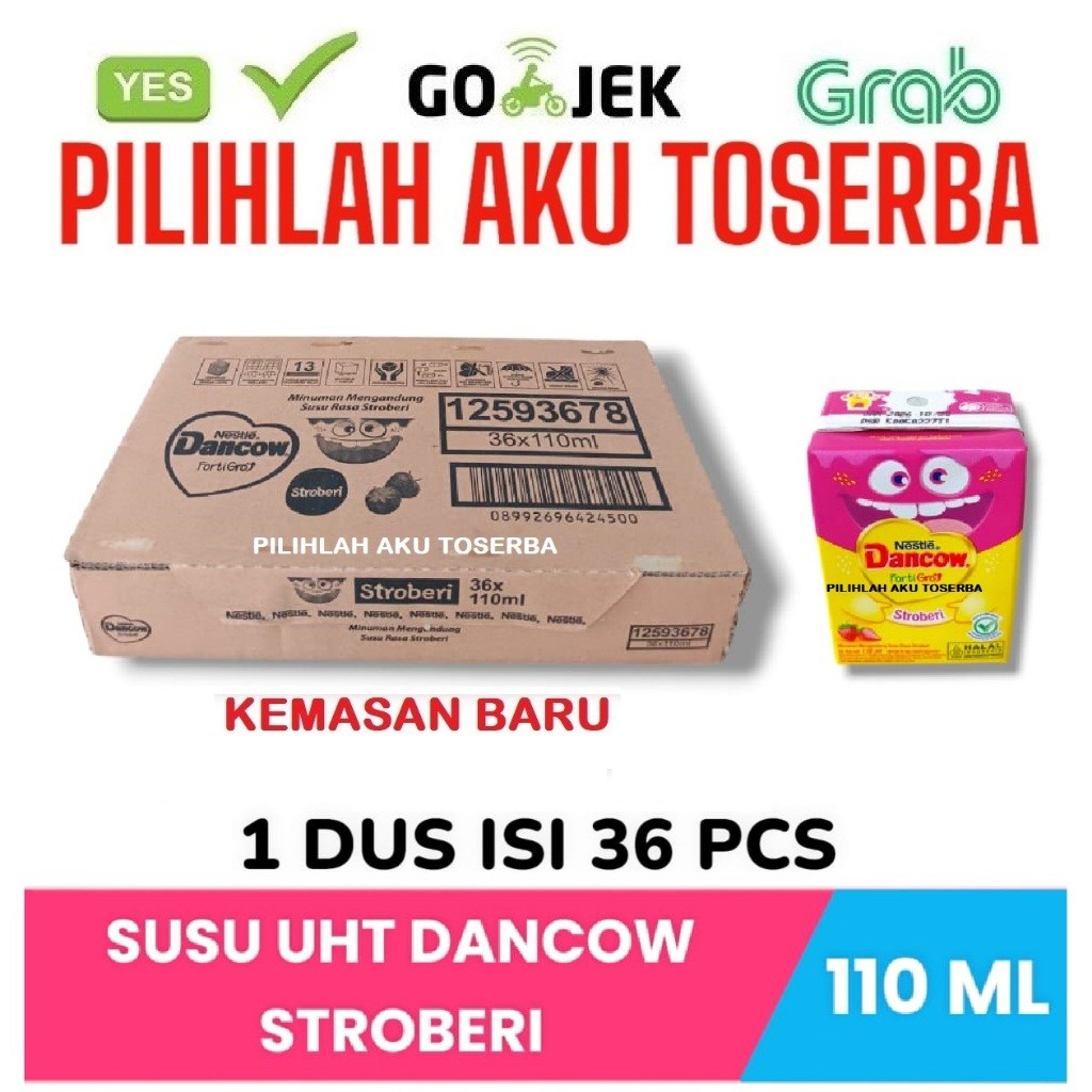

Susu DANCOW UHT STROBERI FortiGro - 110 ml (1 DUS isi 36 kotak)