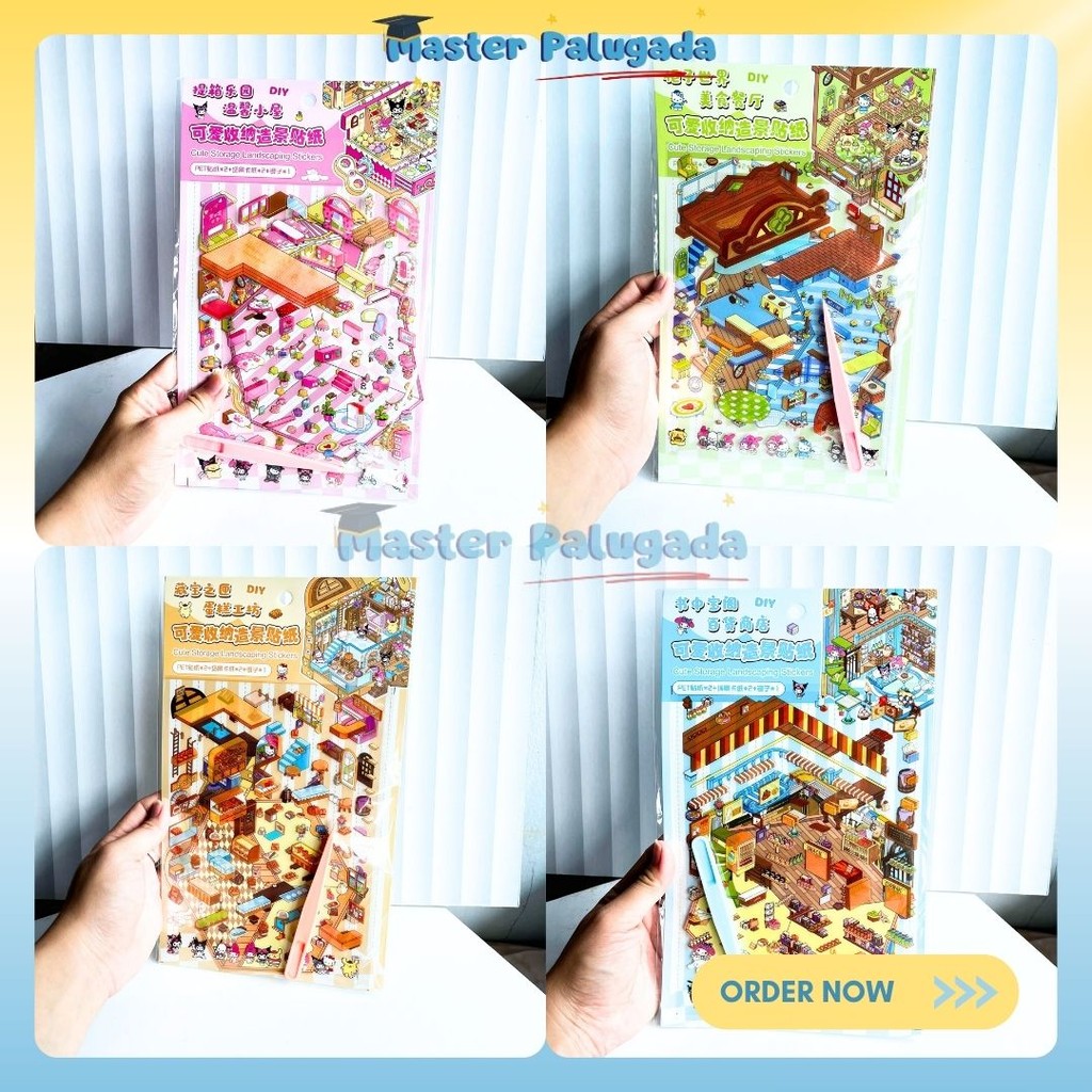

Stiker dekorasi premium 3D visual sticker capybara Sanrio Kuromi Melody
