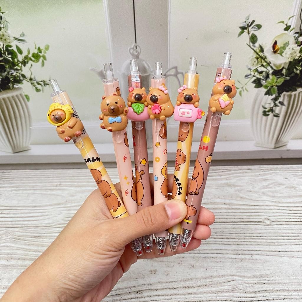 

BOLPEN PULPEN CETEK RESIN CAPYBARA PC-1843 '/ PENA CETEK UNIK MEKANIK TINTA HITAM MOTIF CAPYBARA LUCU UNIK