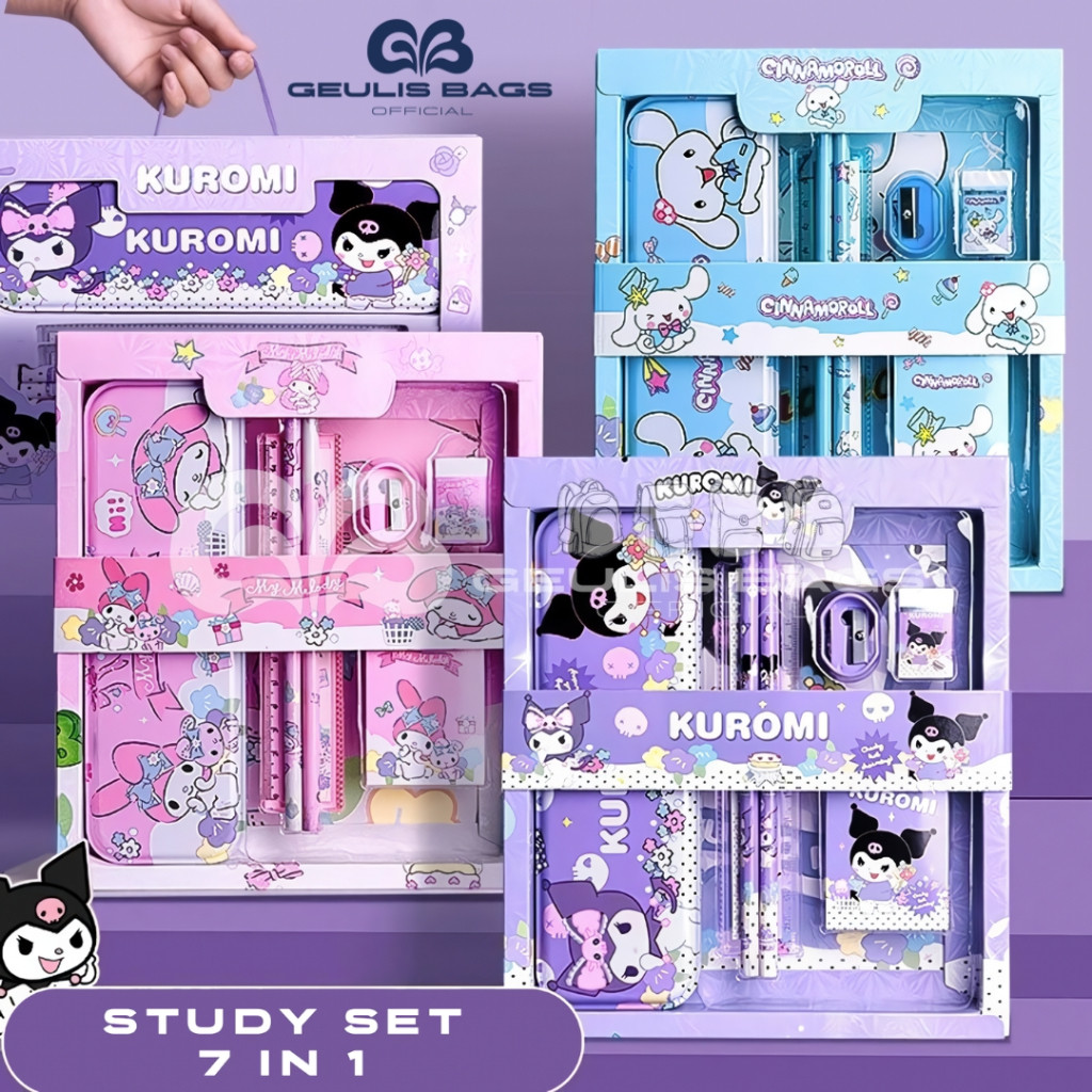 

Diskon GEULIS BAGS Studen Set Alat Tulis Sekolah Karakter Kuromi Cinamonrol My Melody 7 In 1