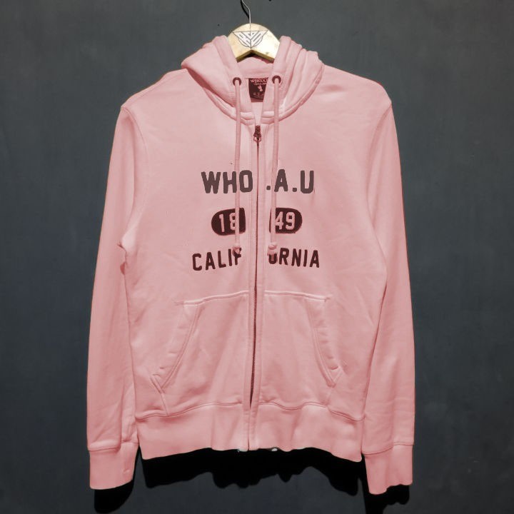 FAGRES_SHOP Jaket Hoodie WHO.AU California Zipper Pink Pria Wanita / Hoodie Stm WHO AU Premium Quali
