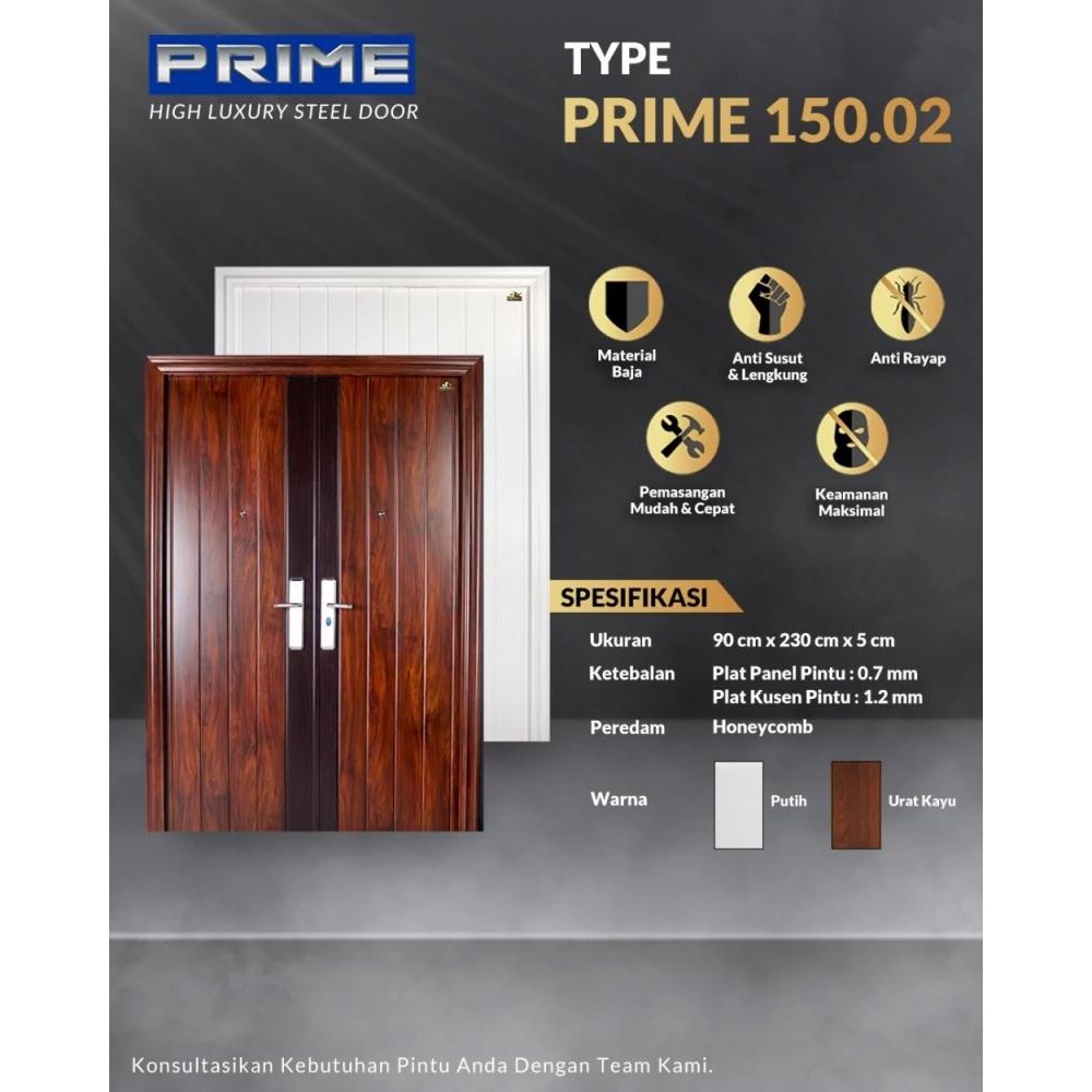 Pintu Baja FORTRESS Prime 150.02 double door 150*230 cm