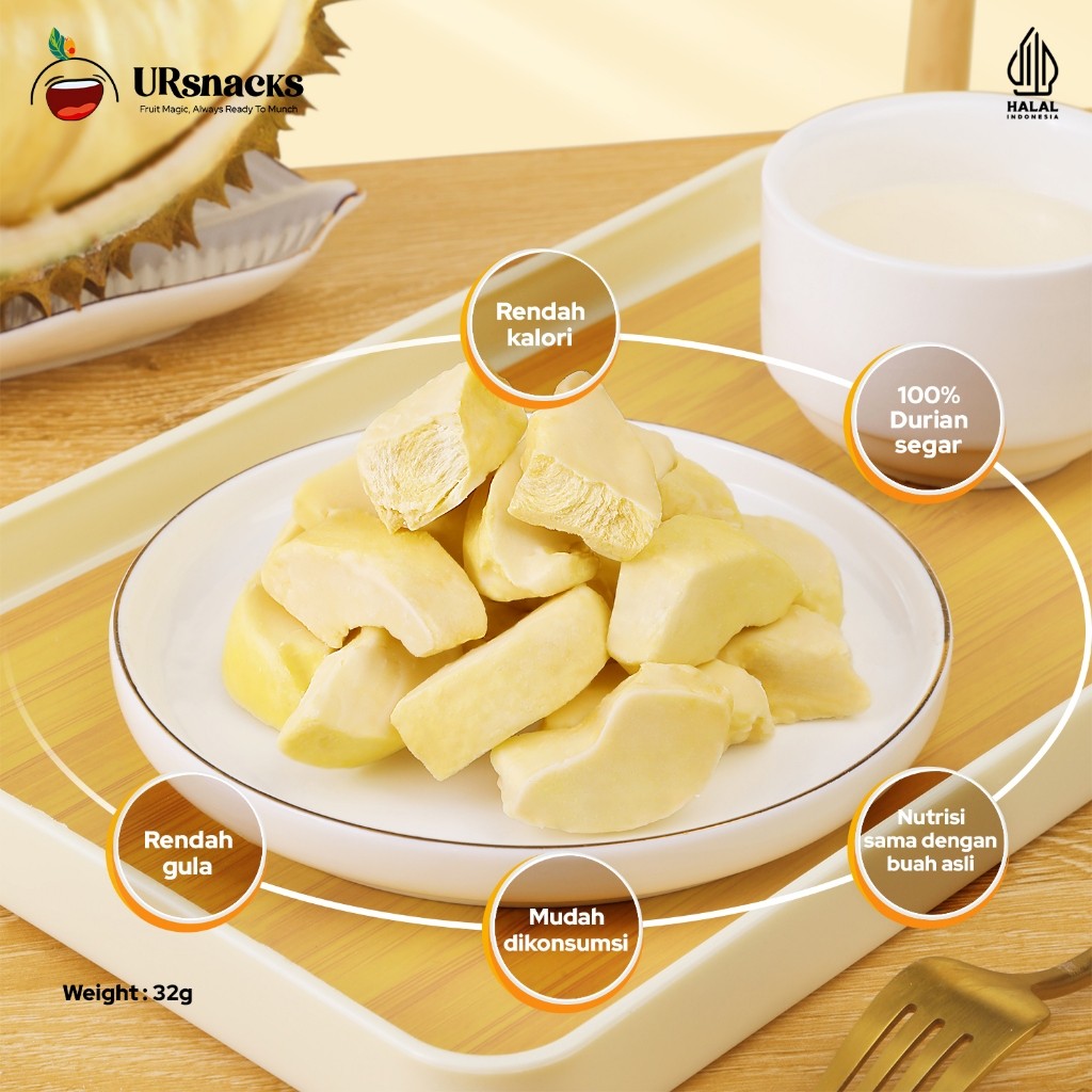 

JAMIN MURAH !!!URSNACKS Bundle Of 2 - Freeze Dried Keripik Sehat Strawberry + Durian(BISA LANGSUNG ORDER)